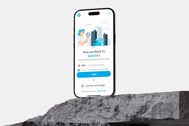 Khozna Login Mockup